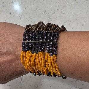 Chic Beaded Bracelet in Yellow and Brown